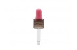 China Brown Transparent Closure Essential Oil Dropper Plastic Dropper With Pink Teat supplier
