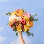 Small Heads Peony Bush Artificial Persian Rose Flower Wedding Bridal Bouquet Wholesale Silk Rose Flowers for sale