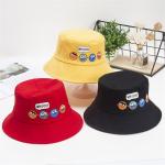 Cartoon Cute Boy Girl Cotton Bucket Hats Wide Brim Sun Protection Beach Hats for sale