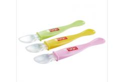 China Double Heads Baby Feeding Spoon PP Silicone Safe Comfortable supplier