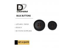 China Large Textured Matt Black Trench Coat Buttons Pattern Design With 4 Holes supplier