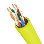 Yellow PVC UTP CAT6A Cable 500MHz 10Gbps Oxygen Free Copper 1000FT for sale