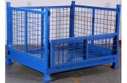 China Heavy Duty Wire Mesh Stackable Pallet Cages 4 Way Forklift Access supplier