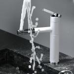White Silver Plated Flexible Kitchen Faucet Brass Basin Mixer Taps for sale