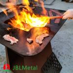 Backyard Corten Steel Wood Burning Fire Pit Barbecue BBQ Grill for sale