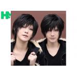 Tangle Free Blonde Men Hair Wig , Synthetic Human Hair Mens Wigs for sale