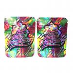 Heat Sealed Holographic Stand Up Pouch With Window Mylar Bags For Food Storage for sale