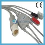 HP one piece 3 lead clip ecg cable with 8 pins male connector for sale