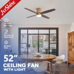 Flush Mount LED Ceiling Fan with Hugger Design and 3000K/4500K/6000K Color Temperature for sale