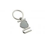Cute Heart Shape Metal Keychain Custom Logo Laser Engraving Key Holder for sale