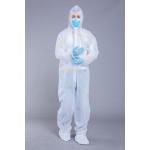 Non Woven Elastic Hood 35GSM Disposable White Overalls for sale