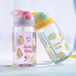Eco Friendly Plastic Straw Cup 480ml Kids' Reusable Plastic Water Cup With Straw