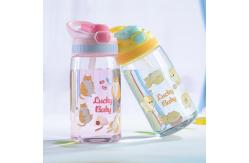 China Eco Friendly Plastic Straw Cup 480ml Kids' Reusable Plastic Water Cup With Straw supplier