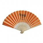 Paper Own Logo Printed Bamboo Hand Custom Folding Fan For Wedding Party Gift for sale