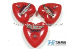 China Heart Shaped Flashing LED Badges For Festival Items , Party Flashing Items supplier