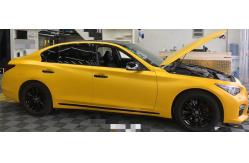 China Yellow Metallic Matte Car Vinyl Wrap Self Adhesive 140gsm Thick supplier