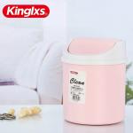 Open Top Mini Table Car Blue Kitchen Trash Can With Swing Lid
