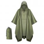 Polyester PU Coating Waterproof Military Raincoat For Outdoor Activities And Travel for sale