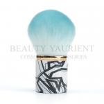 Gold Ring Soft Short Kabuki Brush 360degree Head Transfer Printing On Handle for sale