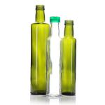 Empty Marasca Glass Oil Bottle 100ml 750ml Transparent Green for sale