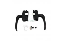 China Square Pressed Door And Window Handle Custom Zinc Handle Aluminum Seat Black supplier