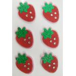 Red Color Child 3D Printable Fabric Stickers Strawberry Style Rhinestone Decor for sale