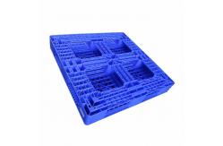 China Blue Single Side 1100 X 1100 Plastic Pallets For Warehouse Stockpile HDPE supplier
