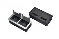 China Rectangle Desk Power Outlet Aluminum Brush Convenient Installation supplier