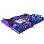 Custom Purple Gigantic Inflatable Theme Park / Kids Trampoline Park
