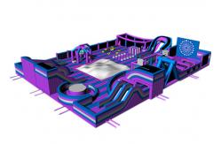 China Custom Purple Gigantic Inflatable Theme Park / Kids Trampoline Park supplier