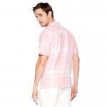 45% Cotton light Pink Check Shirt Mens Standard Fit Open Placket With Buttons for sale