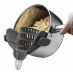 BPA Free Silicone Clip On Strainer For All Pots And Pans Pasta Strainer Clip On Food Strainer For Meat Vegetables Fruit for sale
