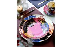 China Jungle Animal Pattern Ceramic Plate Set Round European Style For Home Party supplier