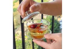 China OEM ODM Double Walled Glass Cups / Mugs With Infuser Basket supplier