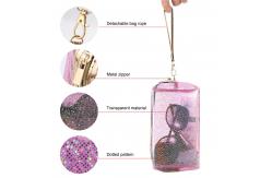 China Zippered Transparent PVC Toiletry Bag With Handle Strap supplier