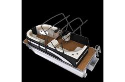 China 100HP Max Horsepower Pond Pontoon Boat Seagrass / EVA Floor Design Option supplier