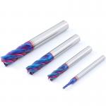 Nano Blue Coating 4 Flutes HRC65 Carbide End Mill For Hard Steel  CNC Milling Cutter for sale