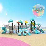 10 Persons Plastic Commercial Playground Equipment ISO9001 Colorful Commercial Park Equipment for sale