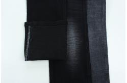 China 11.2 Oz  Black And Black Backside Crosshatch Slub Denim Fabric supplier