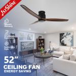 Flush Mount Ceiling Fan With Remote Control，Solid  Blade Quiet  DC Motor for sale