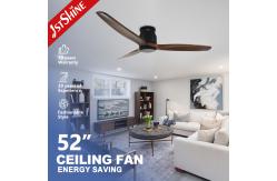 China Flush Mount Ceiling Fan With Remote Control，Solid  Blade Quiet  DC Motor supplier