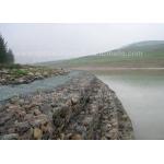 Hot Galvanized / Pvc Coated Mesh Gabion Baskets Stone Filled River Protect for sale