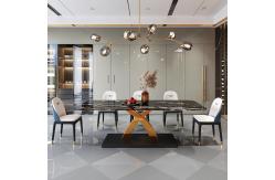China Rectangle Marble Marble Dining Tables 2/4cm For Gatherings supplier