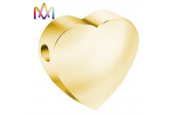 China No Allergic Polished Heart Shape SS304 Loose Beads With Smooth Hole supplier