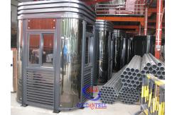 China Tempered Glass Police sentry shed With Ticket Windows , Working Desk , Electricity , Light supplier