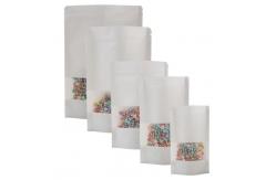 China Doypack Heat Sealable Paper Bags Stand Up Kraft Paper Pouch With Matte Window supplier