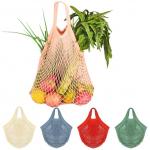 Net Cotton String Shopping Bag Reusable Mesh Market Tote Organizer Portable For Grocery Storage Beach Toys Fruit Vegetable for sale