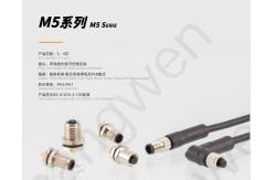 China M5 Angled Female Overmolded Plug Connector 3/4pin Black 20A Solder IP67 supplier