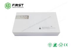 China White Cardboard Rigid High End Gift Boxes Handmade Hot Stamping Logo With Lid supplier