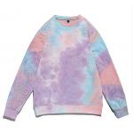 Print Casual Blank Oversized Sweatshirts Women Cute Pink Blank Tie Dye Crew Neck Sweatshirt for sale